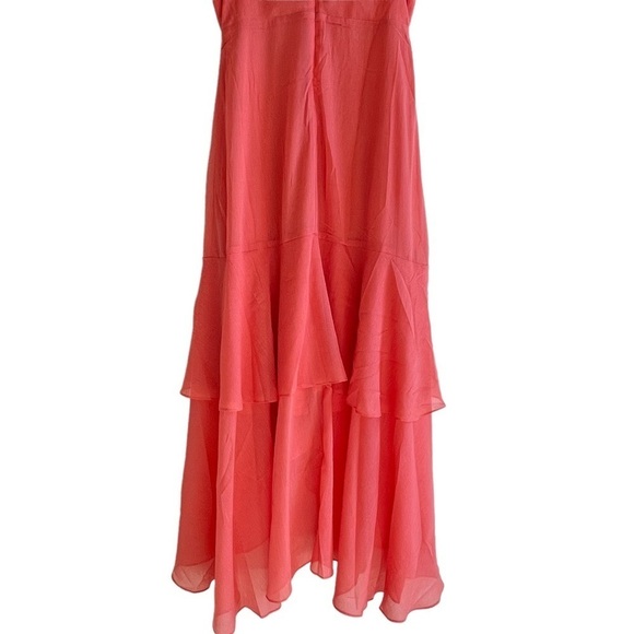 BCBGENERATION Women’s High Low Tiered Ruffled Asymmetric Maxi Dress Coral Size 8 - Picture 9 of 12